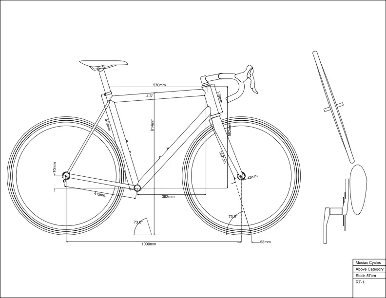 2016 Mosaic RT-1  Road Bike - 57cm - Image 14
