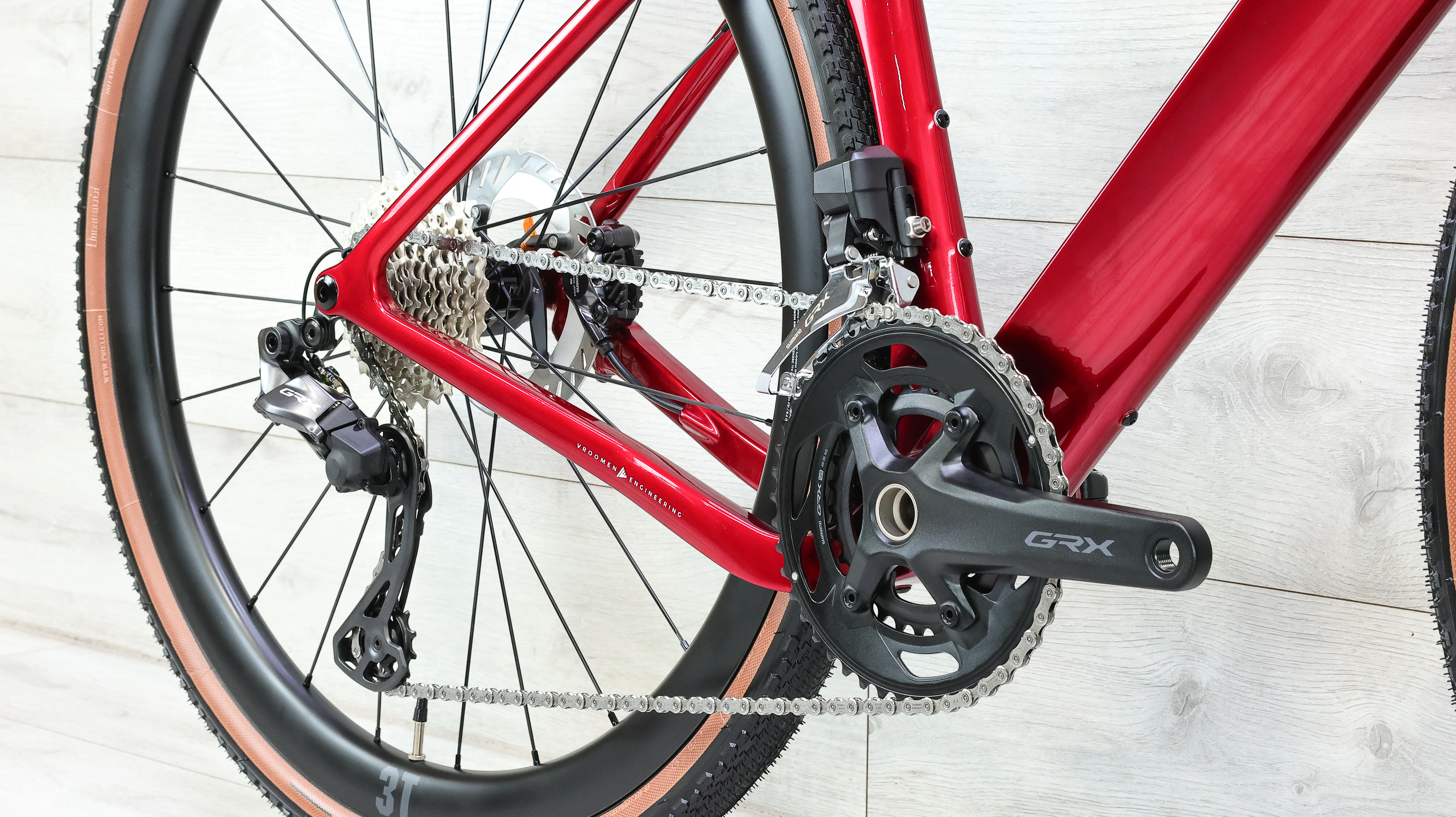 3T Racemax Italia GRX Di2 Rosso Gravel Bike - 2026, Small - Image 6