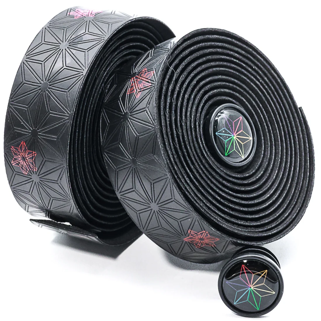 Super Sticky Kush Bicycle Handlebar Tape - Black with Red Stars